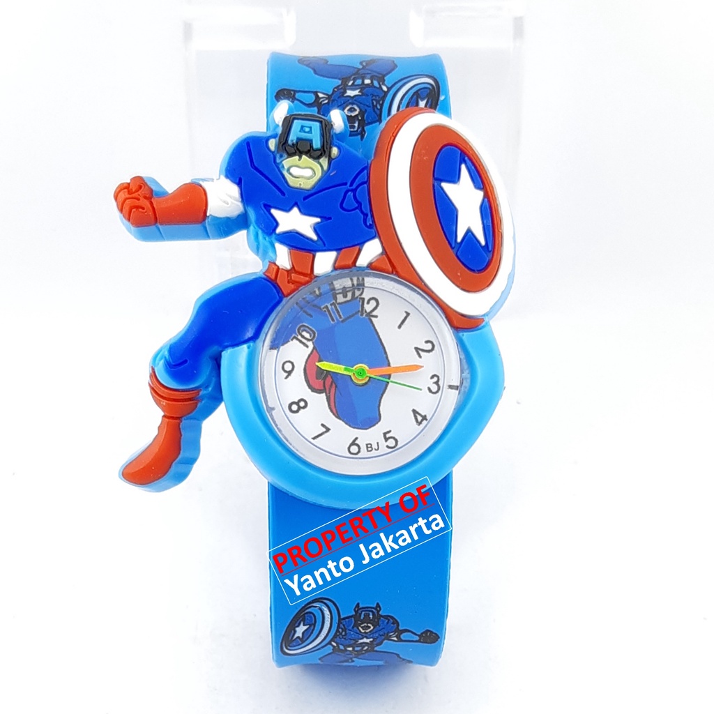 JAM TANGAN ANAK LAKI LAKI CAPTAIN AMERICA 3-12 TAHUN