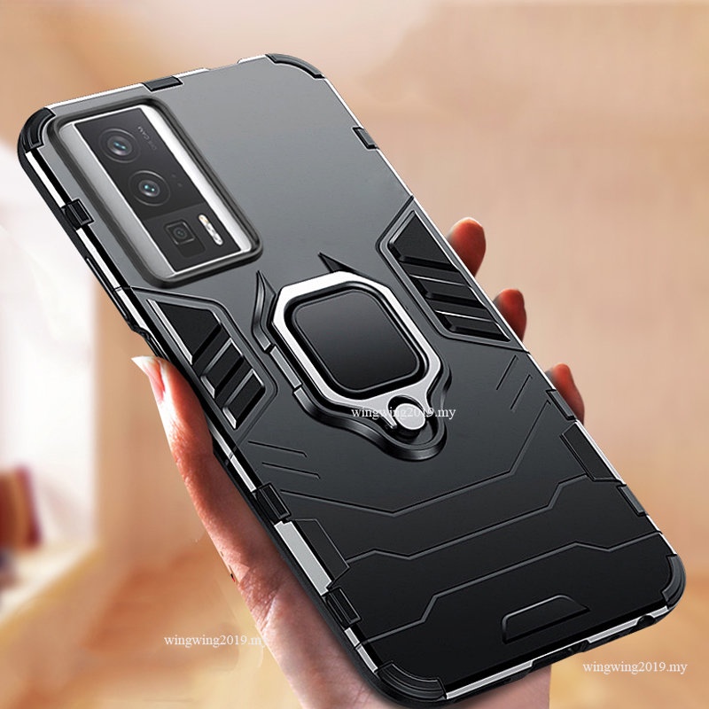 Shockproof Armor Case Untuk Xiaomi Redmi K60E K60 Pro Cases Stand Holder Magnetic Phone Back Cover Untuk Redmi K60 K60E Tritone