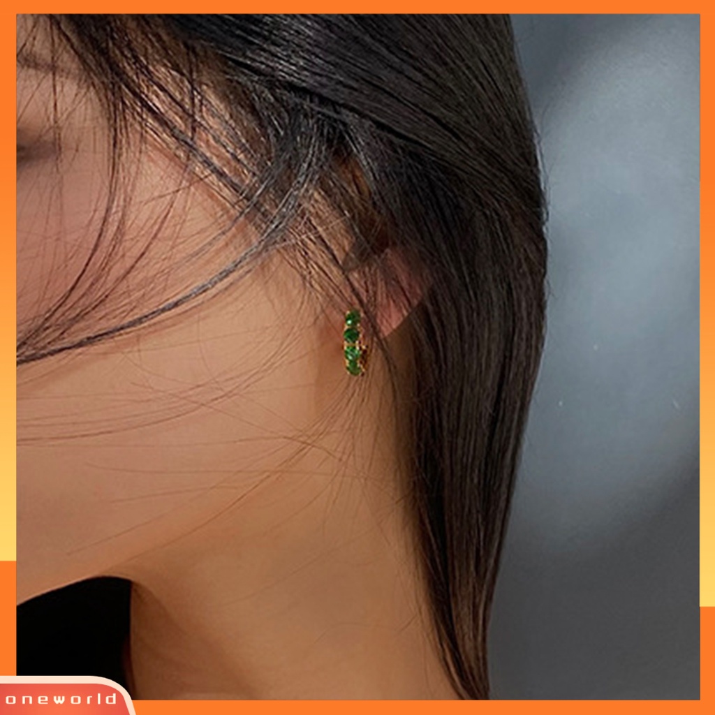 [WOD] 1pasang Anting Wanita Permukaan Berkilau Tahan Karat Tembaga Women Clip Earrings Aksesoris Perhiasan Pernikahan Untuk Gadis