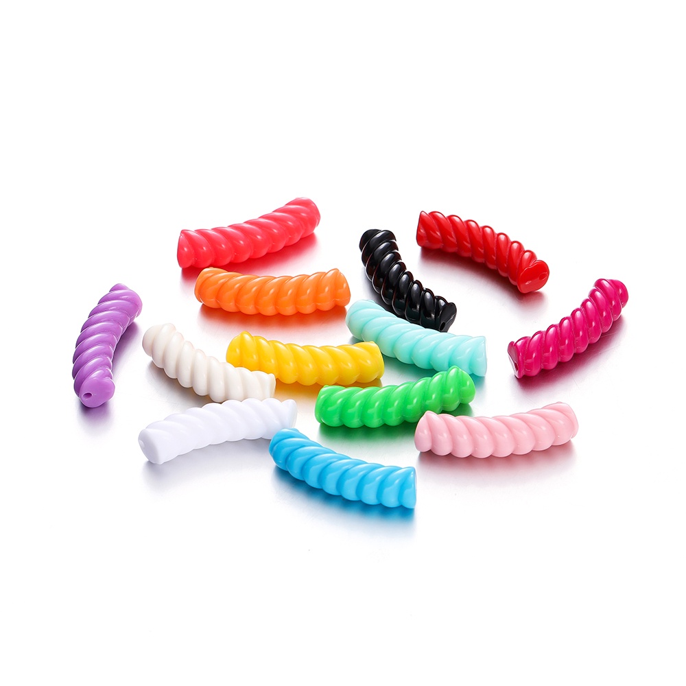 St.kunkka10 /20pcs/Bag8 * 32.5mm Acrylic Spiral Elbow Beads Panjang Spacer Beads Dapat Digunakan Untuk DIY Kalung Gelang