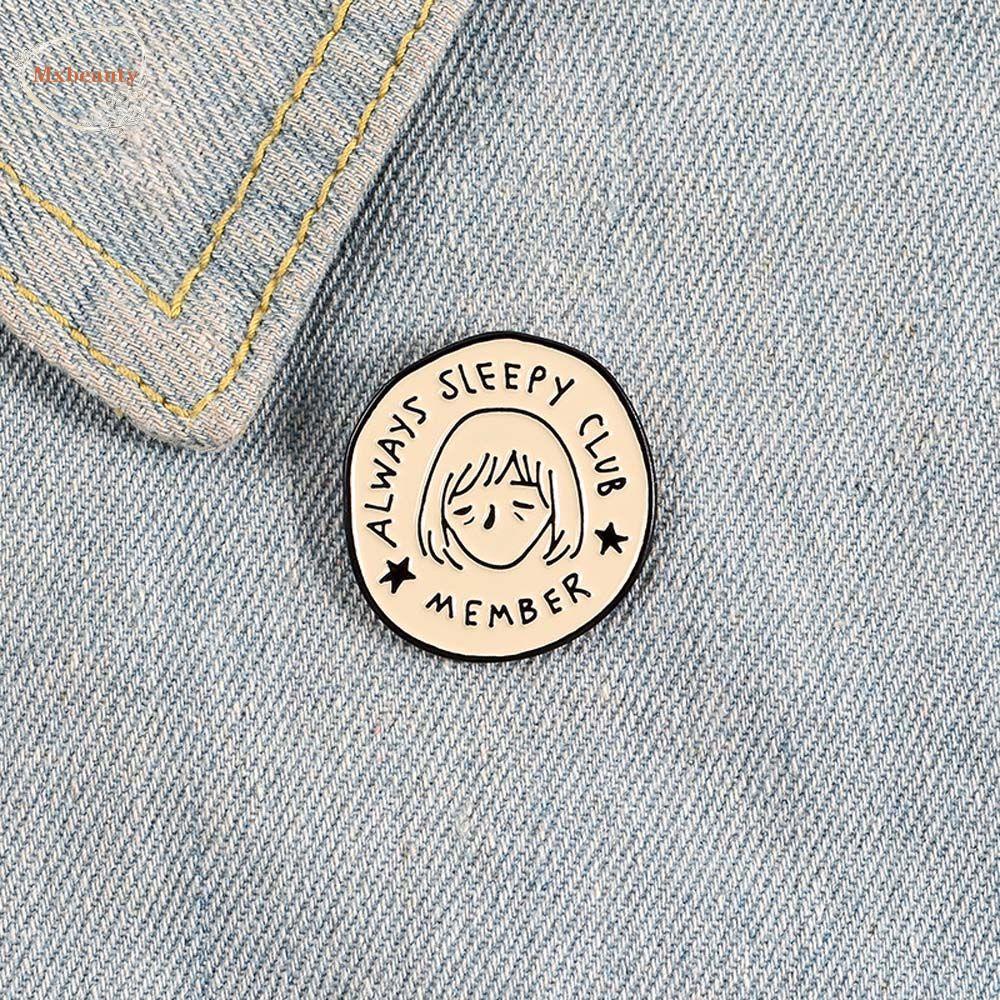 Mxbeauty Lucu Bros Hadiah Untuk Wanita Pria Fashion Kerah Bros Selalu Tidur Club Travel Commemorative Lapel Pin Enamel Pin