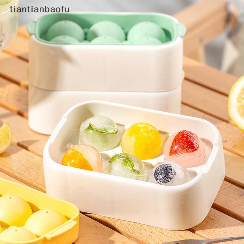 [tiantianbaofu] 6kisi Cetakan Es Bola Silikon Ice Cube Tray Ice Mould Cetakan Es Tembak Kaca Butik