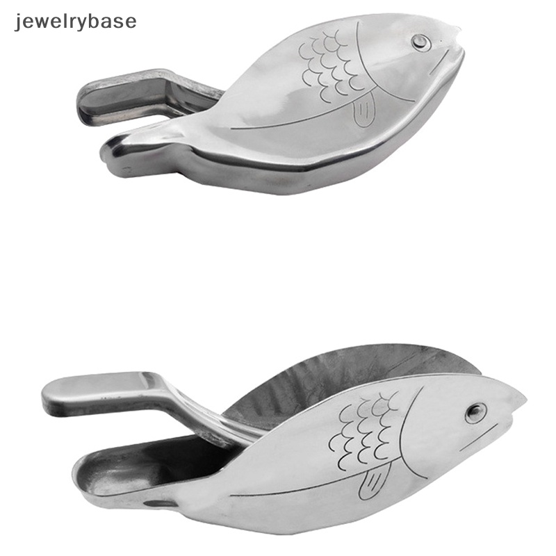 [jewelrybase] Alat Peras Jeruk Lemon Stainless Steel Bentuk Ikan Lemon Juicer Alat Peras Jeruk Nipis Manual Butik