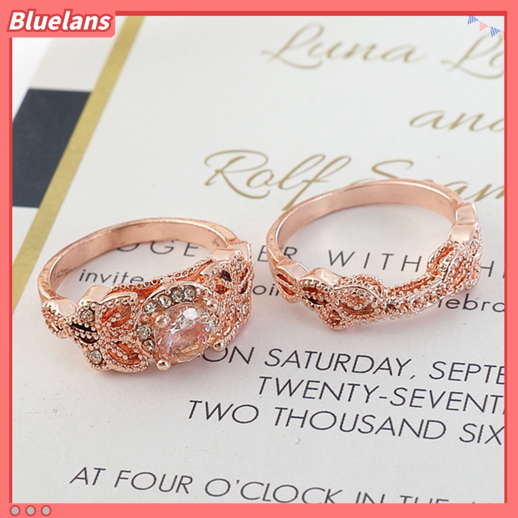 [BLS] 1set Cincin Lady Hias Berlian Imitasi Vintage Alloy Bulat Wanita Circlet Untuk Lamaran