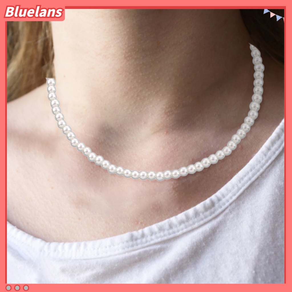 [BLS] Choker Kalung Royal Permukaan Halus Indah Imitasi Mutiara Simetris Kalung Pengantin Perhiasan Pernikahan