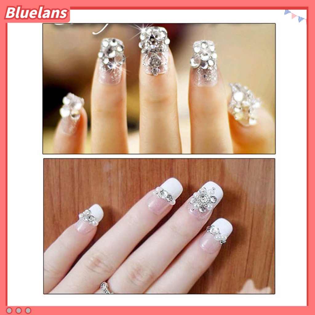 [BLM] 1440pcs Manicure Dekorasi DIY Mudah Di Aplikasikan Kuku Kaca Transparan Berlian Imitasi Flat Bottom Untuk Phone Case