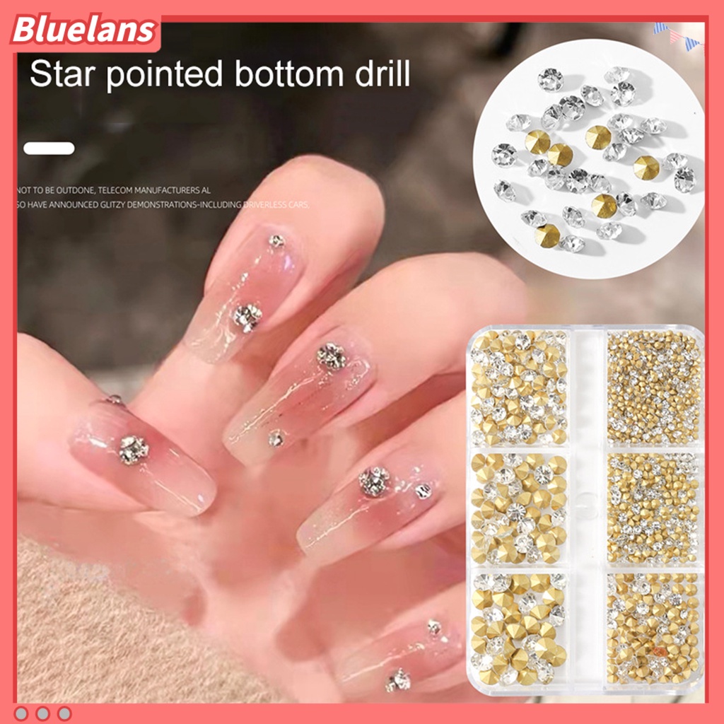 [BLM] 1kotak Nail Art Berlian Imitasi Super Shiny Nail Beauty Charms Kaca Batu DIY Nail Art 3D Dekorasi Perlengkapan Kuku
