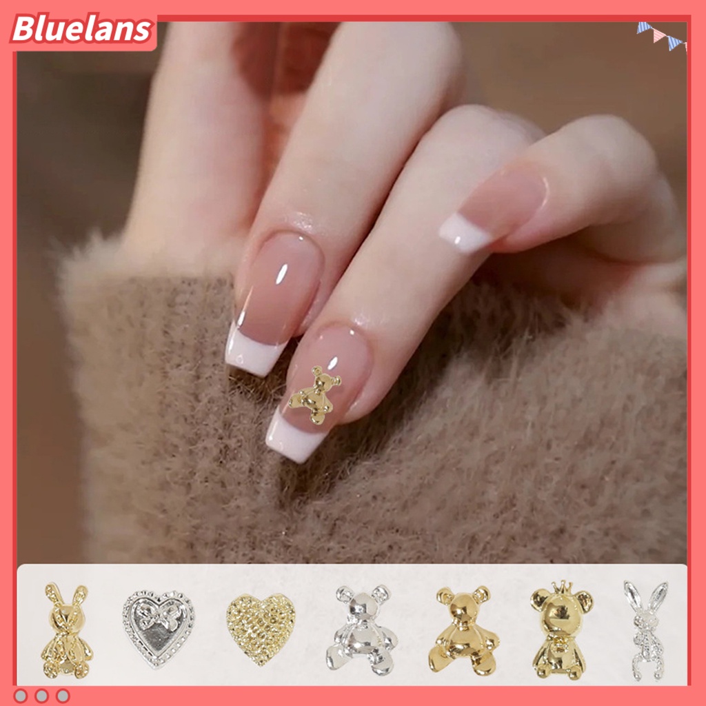 [BLM] 10pcs Hiasan Kuku Gloss Tidak Jatuh Tiga Dimensi DIY Mempesona Efek Visual Jantung Busur Beruang Kelinci Kuku Paduan Dekorasi Kuku Salon Pasokan