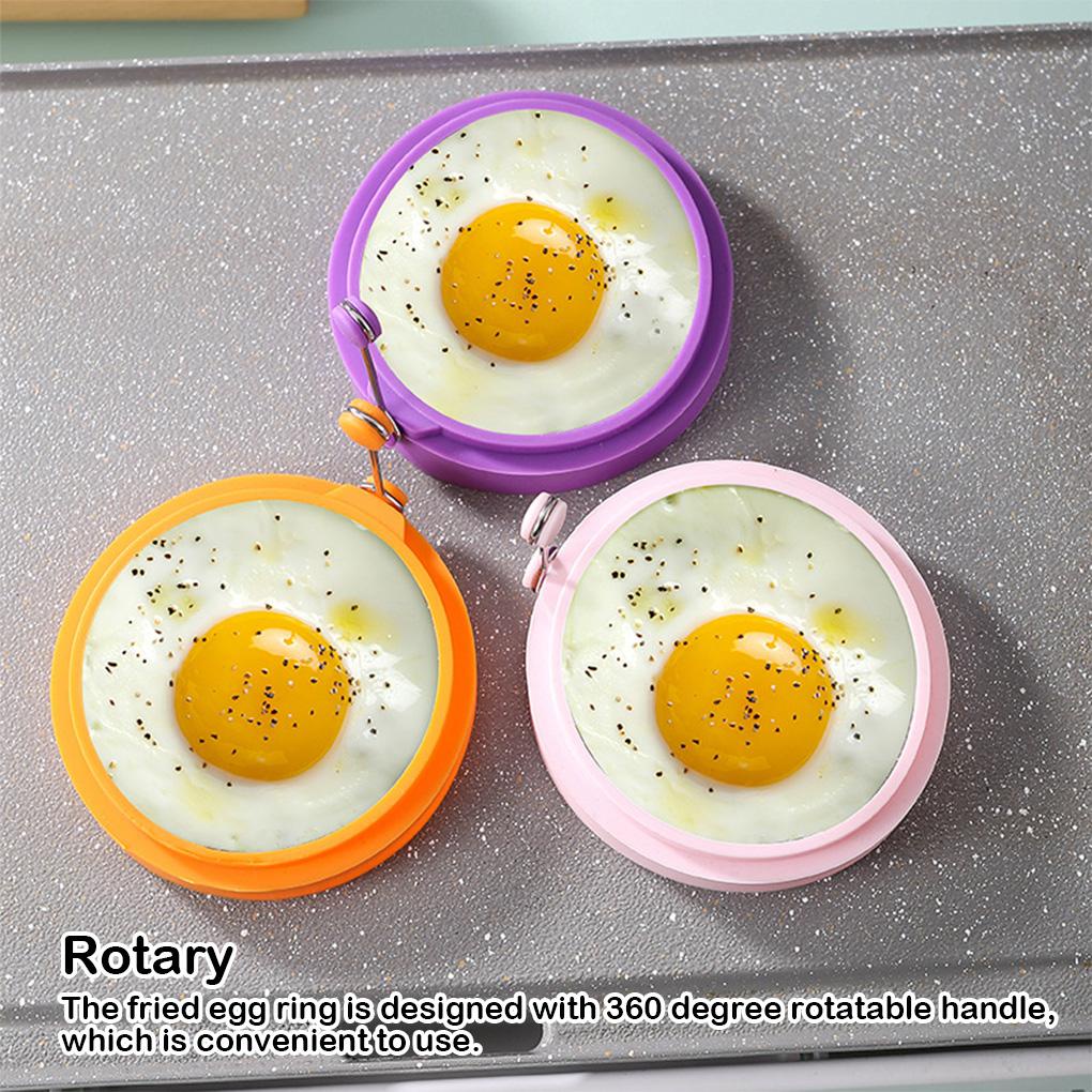 Cincin Telur Goreng 360derajat Rotary Handle Tahan Panas Geometris Stainless Steel Rumah Dapur Restoran Cetakan Aksesoris