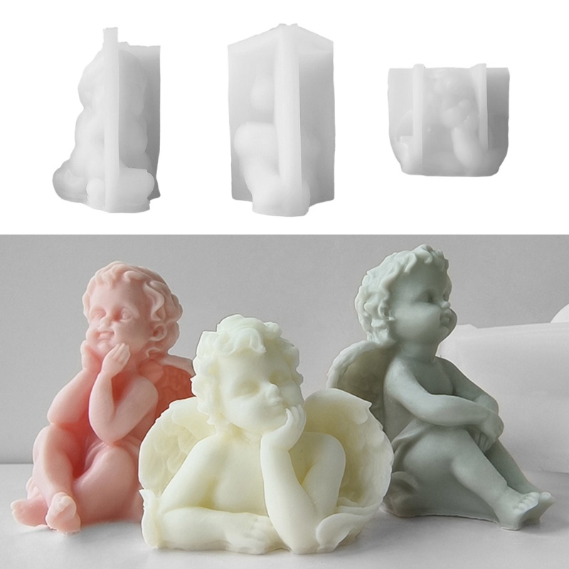 Siy Silicone DIY Kerajinan Cetakan Silikon Sabun Cetakan Lucu Berbentuk Malaikat Cetakan Lilin Sabun Membuat Cetakan DIY Hand-Making Supp
