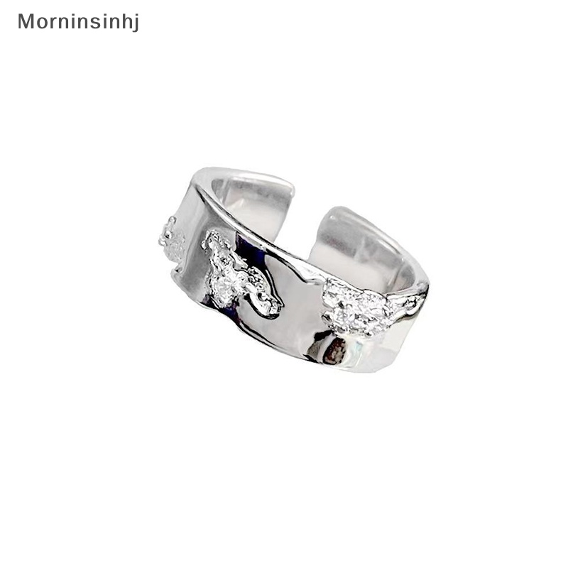 Mornin 2PCS Vintage Pasangan Cincin Pembukaan Buku Jari Retro Warna Silver Unisex Trendi Perhiasan Cincin Jari Untuk Wanita Fashion Ring Set id