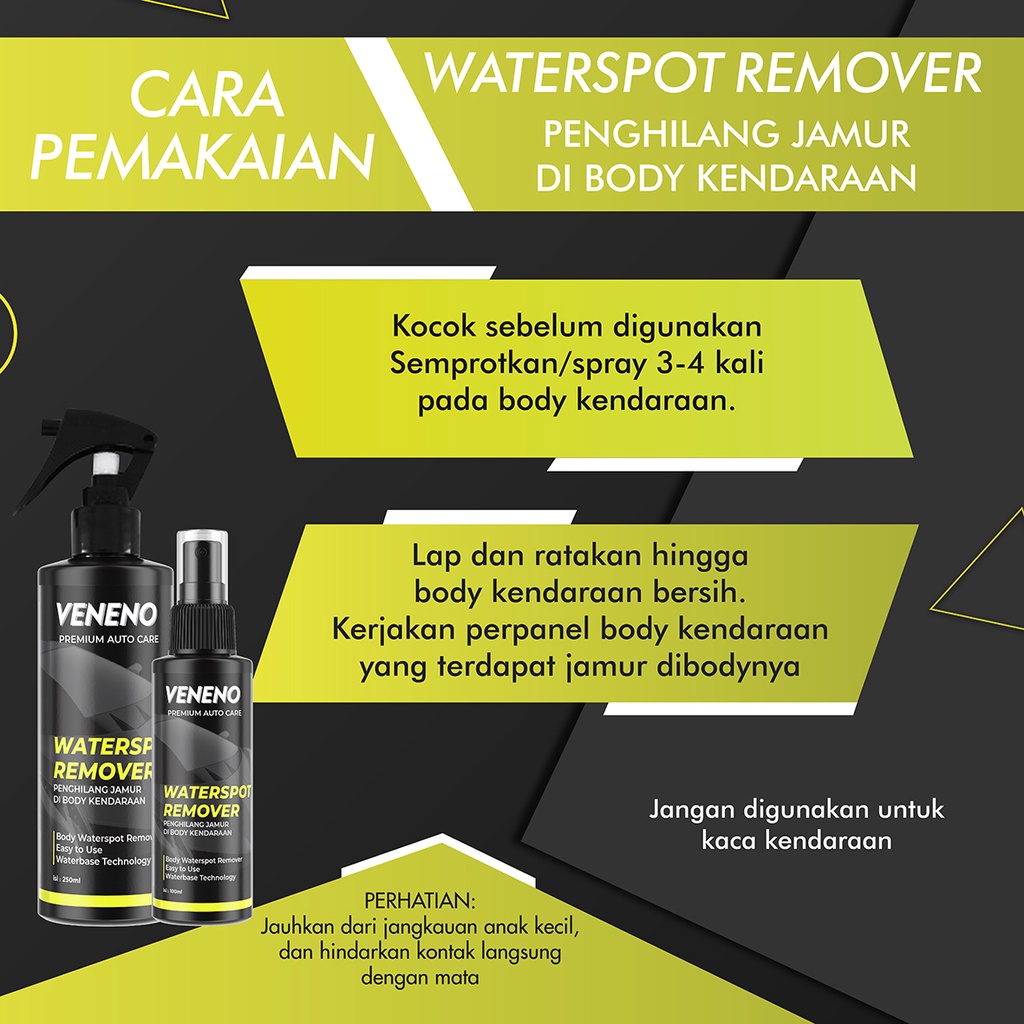 Veneno Water Spot Remover - Menghilangkan Jamur Di Body Kendaraan - by Veneno Indonesia