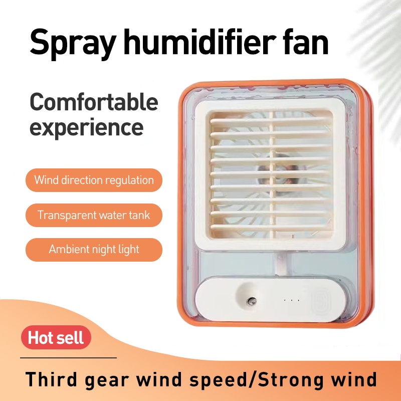 Mini Air Conditioner Air Cooler Dengan Night Light Portable Usb Charge Humidification Fan Electric Fans Desktop Fan