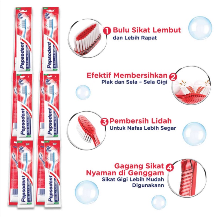 PEPSODENT SIKAT GIGI BRILIAN SIKAT GIGI LEMBUT ISI 3