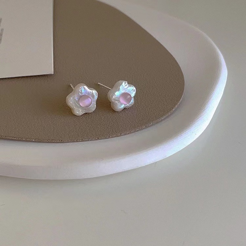 Anting Bunga Opal Mutiara Korea Anting Bunga Putih Vintage Baru2023Terbaru Perhiasan Fashion