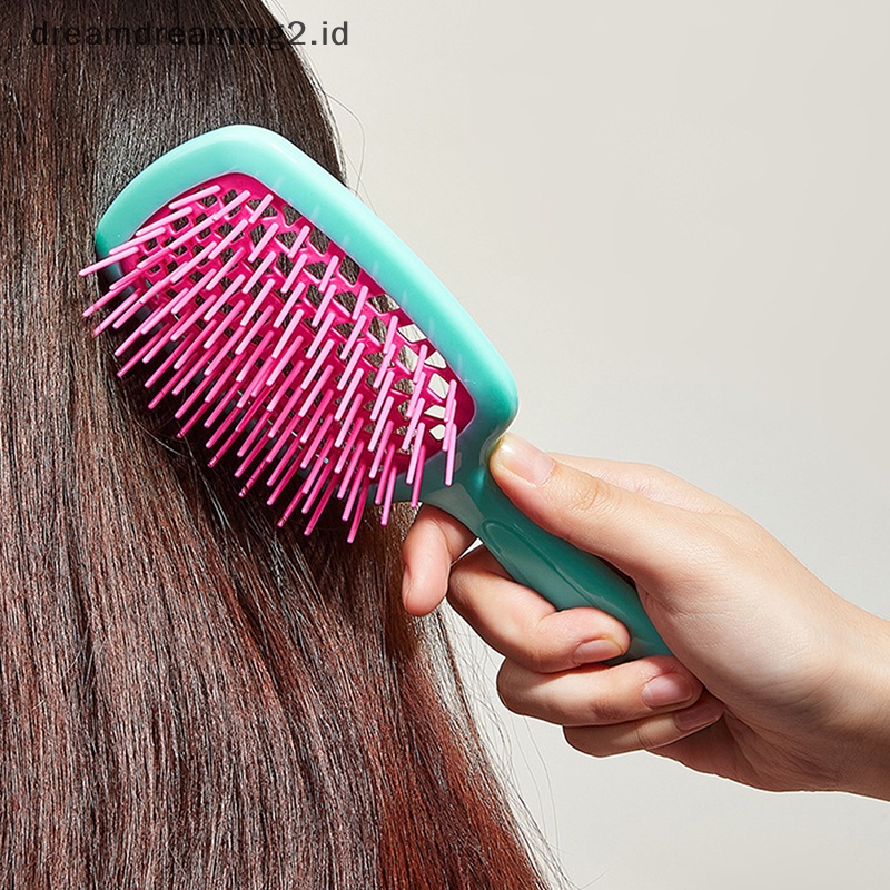 (drea) Sisir Bantalan Udara Gigi Lebar Basah Kering Rambut Detangling Salon Sikat Pijat Kulit Kepala //