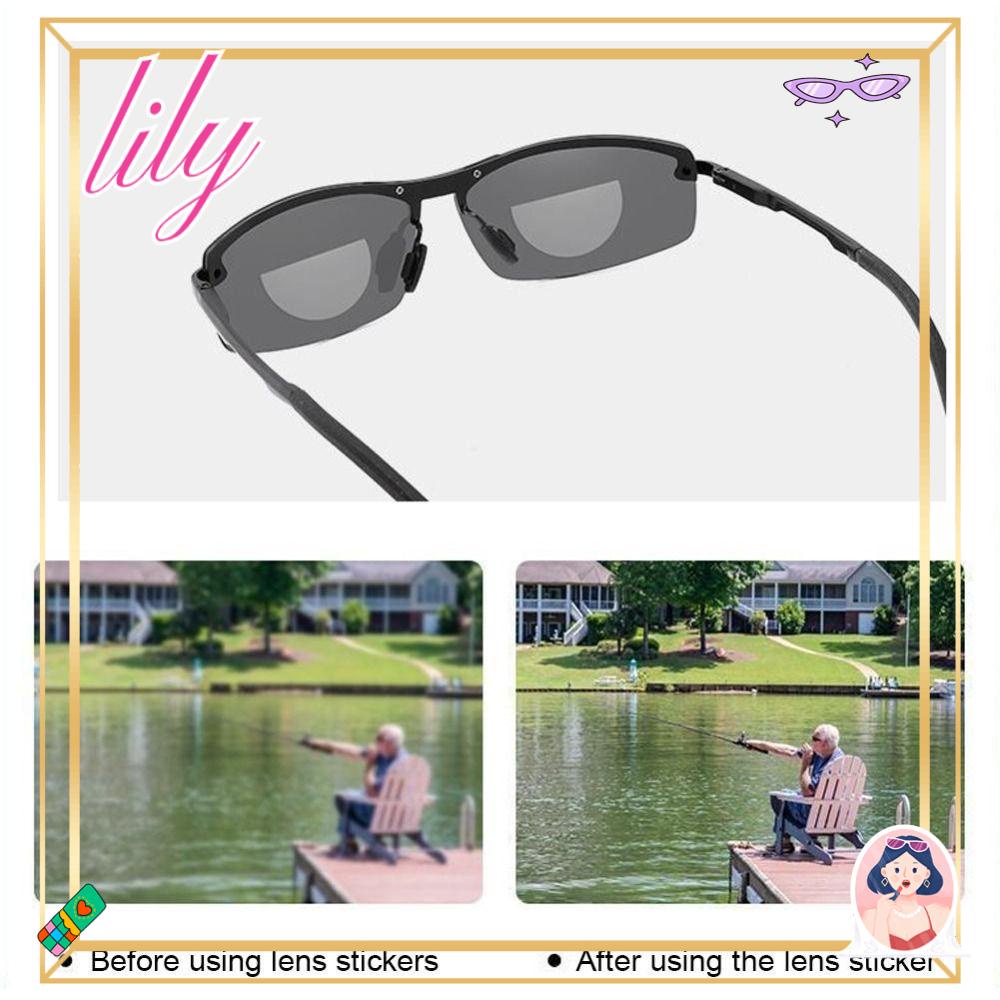 Lily Lensa Bifocal Kacamata Baca Kacamata Olahraga Reusable Stick-On Replacement Patch