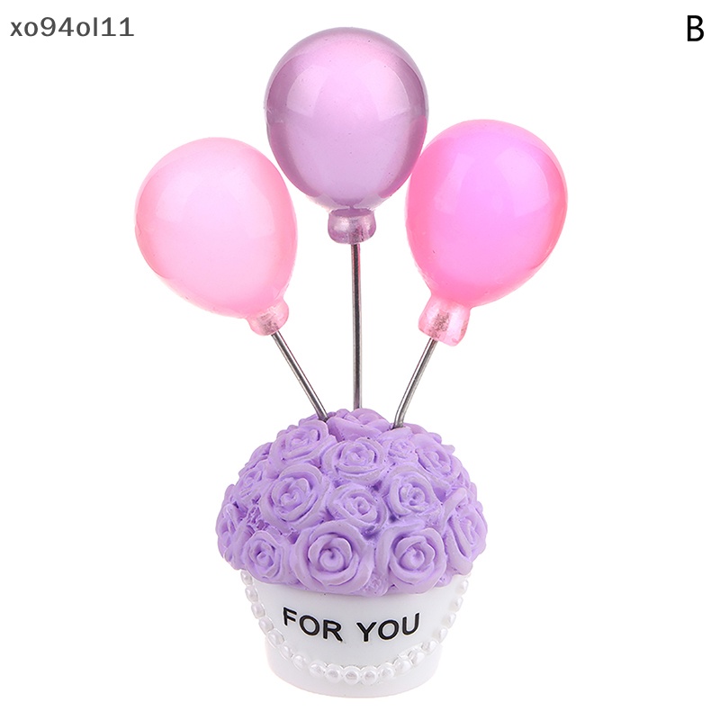 Xo 1Pc Resin Balon Meja Ornamen Mobil Rumah Boneka Miniatur Warna Rose Balloon Valene's Day Decor Dekorasi Dashboard Mobil OL