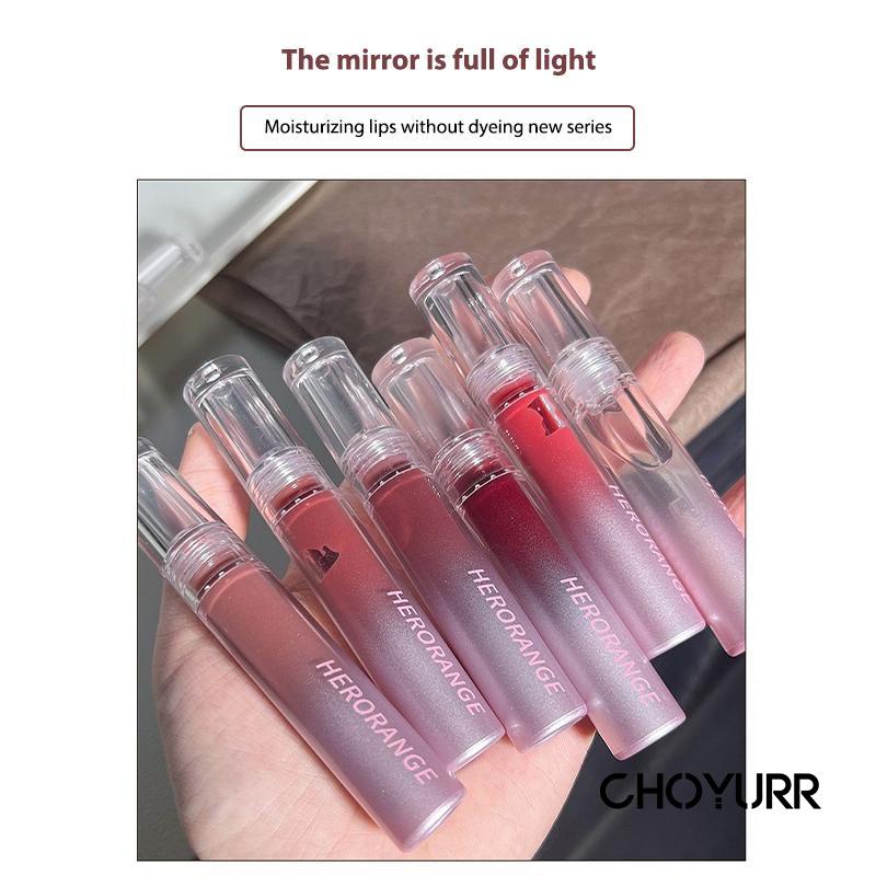 【COD】HERORANGE Lip Gloss Water Mirror Lipstik Tahan Lama Tahan Air 24 Jam Nourishing Pelembab-CH