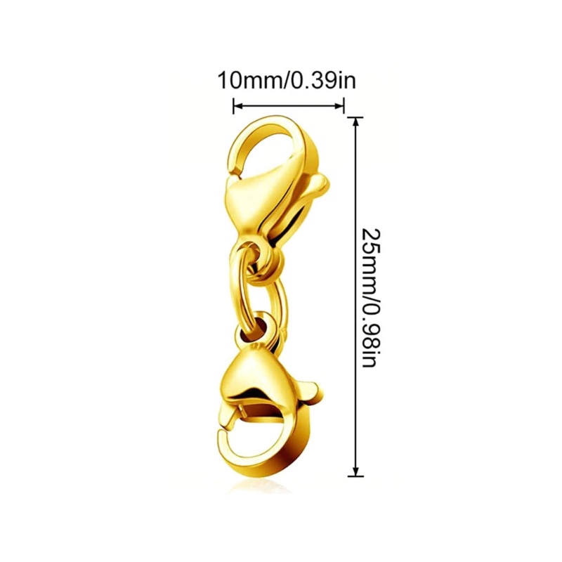 Siy 8pcs Double Lobster Clasps Kalung Gelang Clasp Konektor Double Opening Jewelry Clasps Untuk Membuat Perhiasan DIY