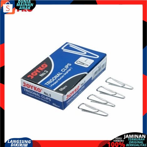 JOYKO TRIGONAL CLIP NO 3 PAPER CLIP KLIP KERTAS PENJEPIT KERTAS 1 BOX