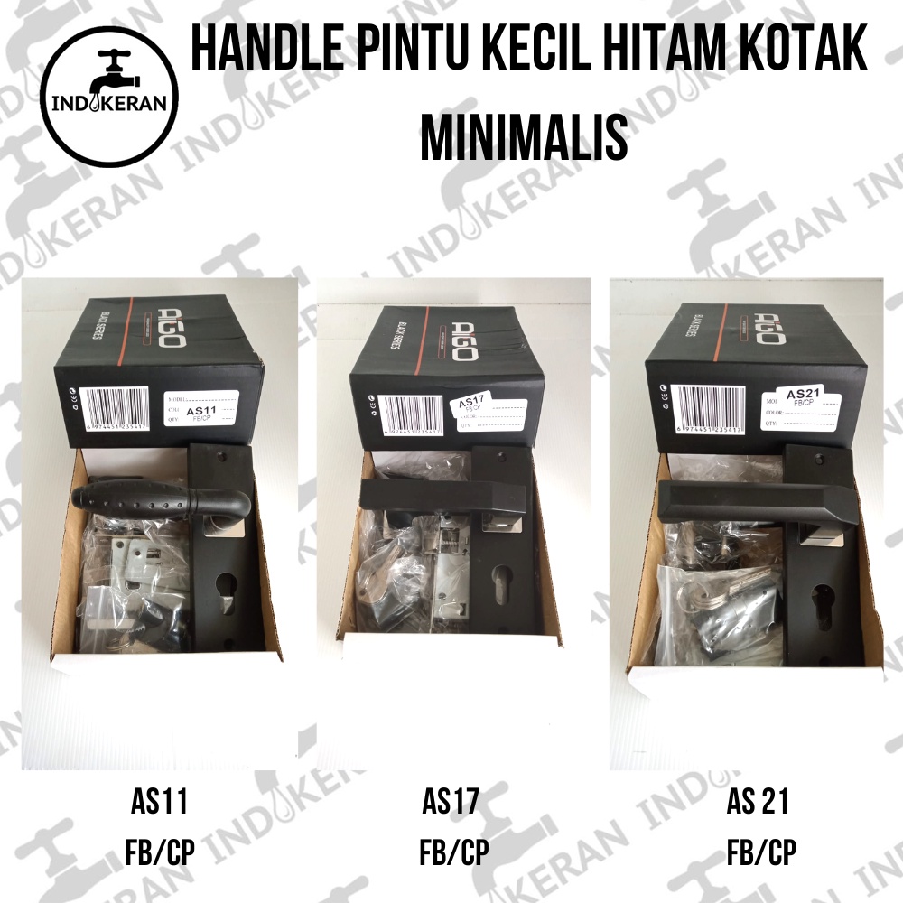 INDOKERAN - Handle Pintu Kotak Hitam Minimalis - Kecil