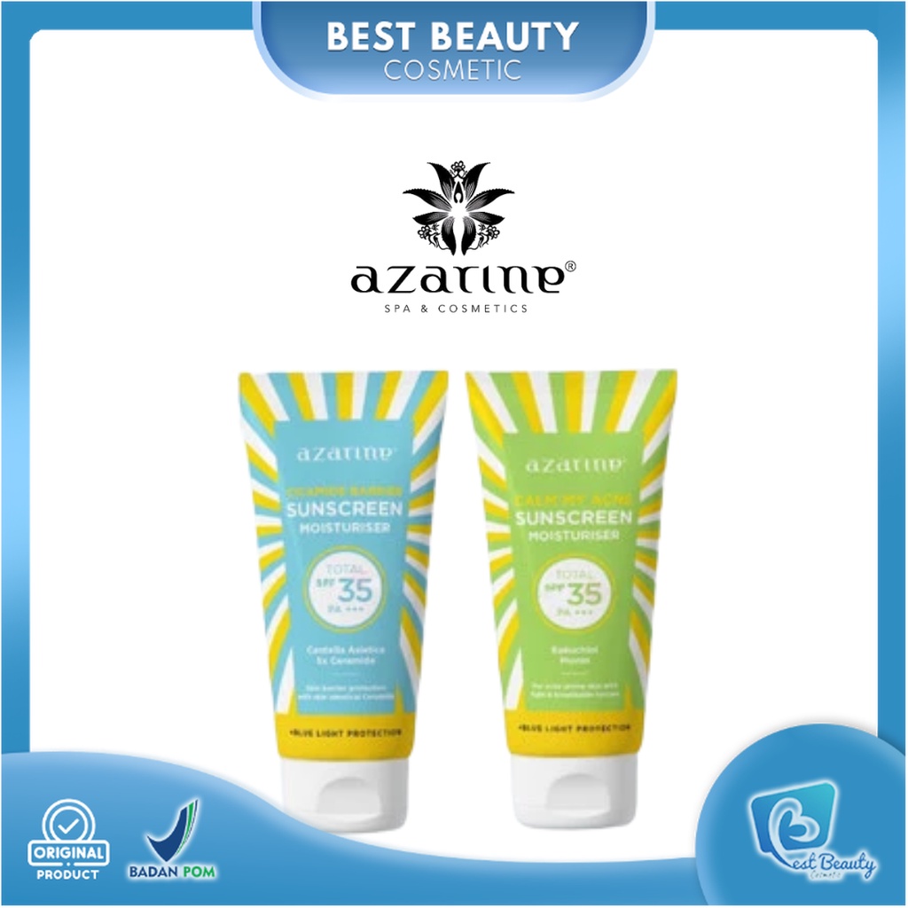 ★ BB ★ AZARINE Cicamide Barrier Sunscreen Moisturizer Calm My Acne SPF 35| Cicamide Barrier Sunscreen Moisturiser SPF35 PA+++ |  Azarine Calm My Acne Sunscreen Moisturiser SPF 35 Pa+++