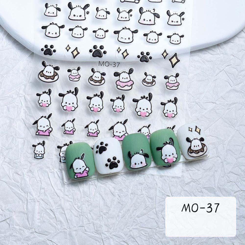 Needway Kartun Stiker Kuku Wanita Perekat Diri Melody Sheep Pochacco Dog Relief Nail Dekorasi
