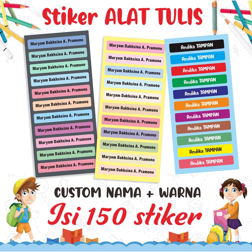 

Stiker ALAT Tulis Sekolah/ Kantor CUSTOM