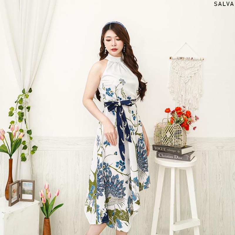 Evercloth Salva Dress Batik Modern Wanita Gaun Terusan Jumbo