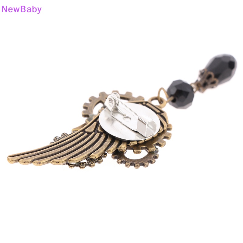 Newbaby Bros Sayap Steampunk Gears Retro Punk Gothic Dada Pin Untuk Wanita Man ID