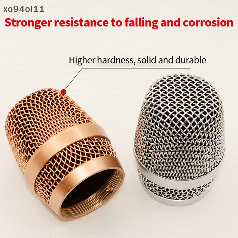 Xo Kepala Panggangan Mikrofon Jaring Baja Pengganti Mikrofon Kisi-Kisi Kepala Pengganti DIY Bagian Aksesori OL