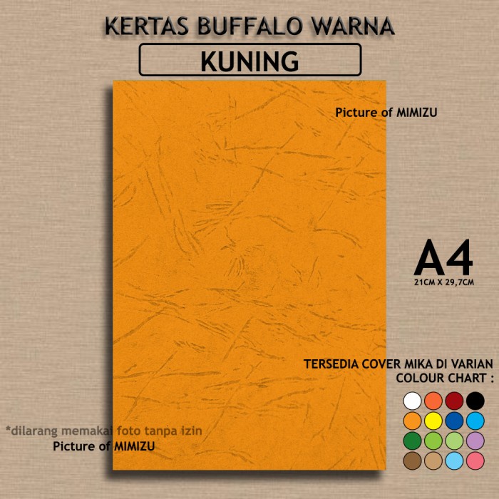 

Kertas Buffalo A4 KUNING TUA Corak Embos Cover JILID SAMPUL