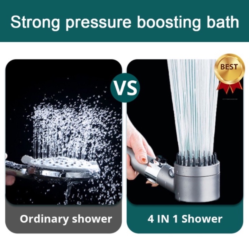 【COD】3 Mode Kepala Shower Hitam/Shower Head High Pressure/3-Mode Hand Shower Tekanan Tinggi/Kepala Shower Kamar Mandi