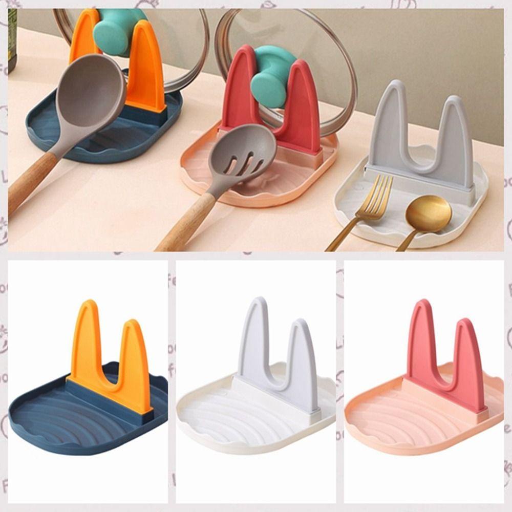 Rebuy Spoon Rest Organizer Plastik Warna-Warni Tutup Rak Shelf Utensil Rest Untuk Dapur