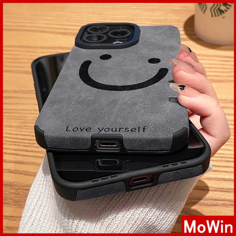 Untuk iPhone 14pro max iPhone Case Murid Patch Suede Shockproof Kamera Cover Perlindungan Ikon Smiley Sederhana Kompatibel Dengan iPhone 13 Pro max 12 Pro max 11 xr xs max 7Plus 8Plus