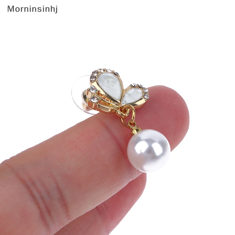 Mornin Fashion Anting Pesta Tetes Minyak Batu Zircon Mutiara Butterfly Eye Untuk Wanita id