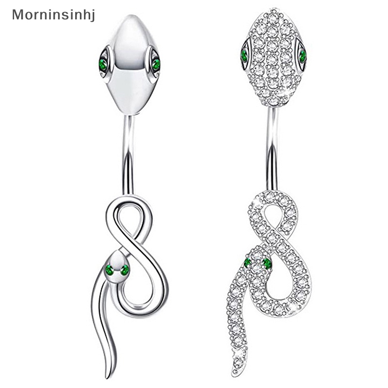 Mornin Stainless Steel Snake Belly Button Perhiasan Zirkon Cincin Perut Untuk Wanita Aksesoris Tubuh Belly Bars Fashion Navel Ring id