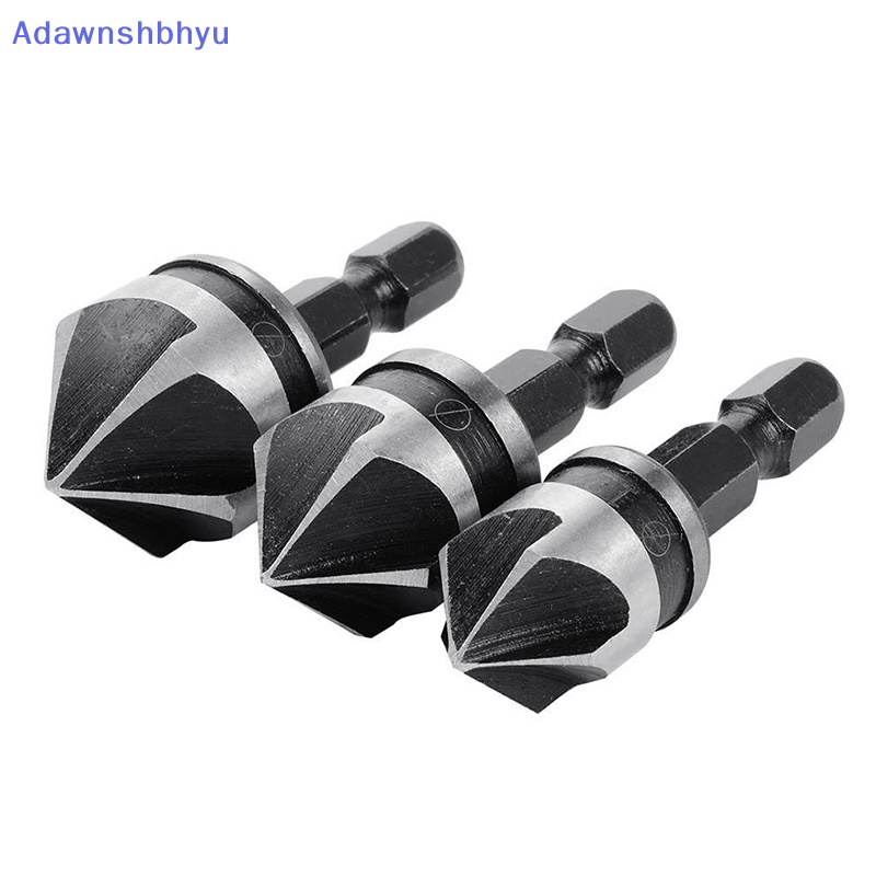Adhyu 3Pcs Hex Countersink Boring Set Untuk Metal Drill Bit Tools Hexagonal Carbon Steel ID