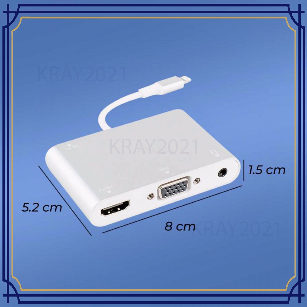 Adaptor Converter Lightning to HDMI VGA with Audio Port -CV747