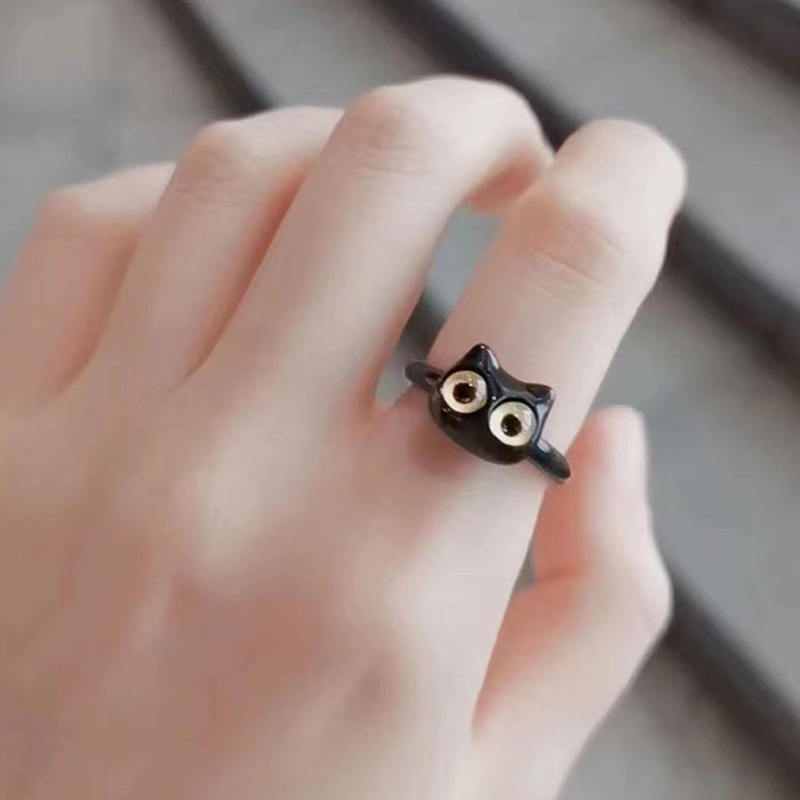 Cincin Monster Kucing Bahan Alloy Fashion Untuk Wanita