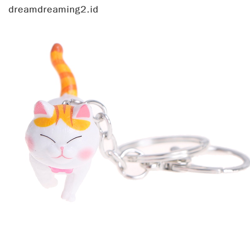 (drea) Gantungan Kunci Liontin Kucing Kartun Lucu Kitten Cat Key Chain Shake Head Bag Keychains //