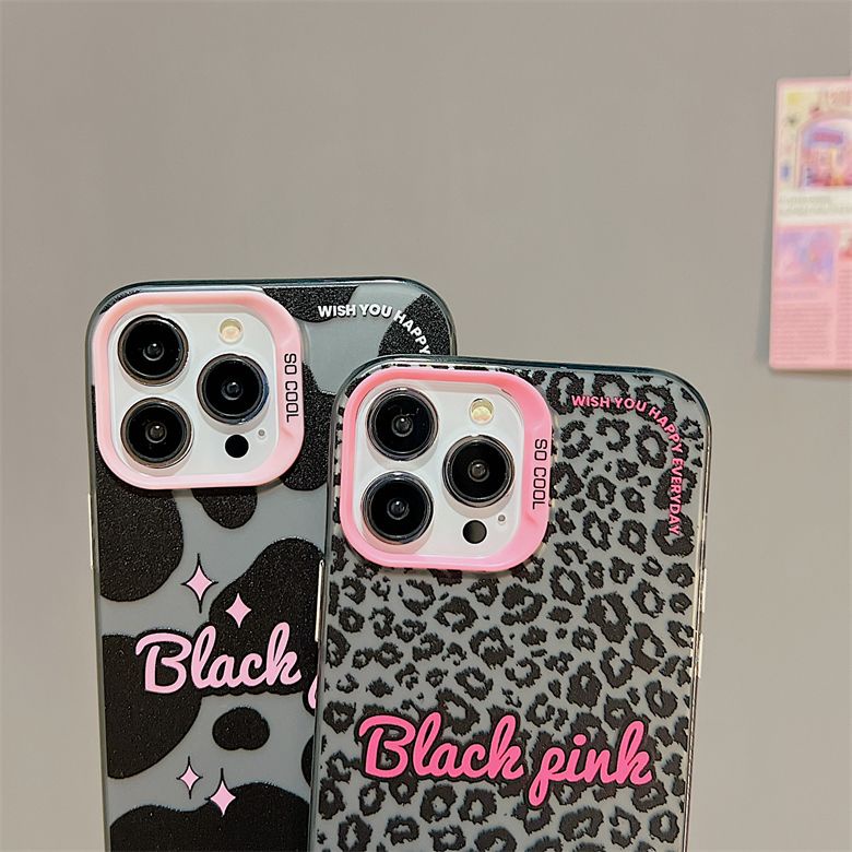 IPHONE Casing Ponsel Desain Berwarna Double Layer Print Leopard Layar Penuh Minimal Kompatibel Dengan Iphone12 13 14 11 Pro Max Vvrrt