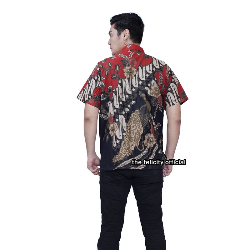 Couple Batik Kemeja Pria Dress Batik Wanita Jumbo Lengan pendek Pakaian Keluarga Phoenix