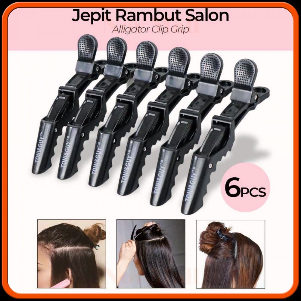 Jepit Rambut Salon Barber Hair Alligator Clip Grip 6PCS - L05