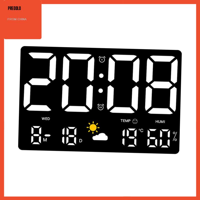 [Predolo] Jam Alarm Digital Dengan Jam Kalender Hari Dan Tanggal Untuk Studio Beside Hotel