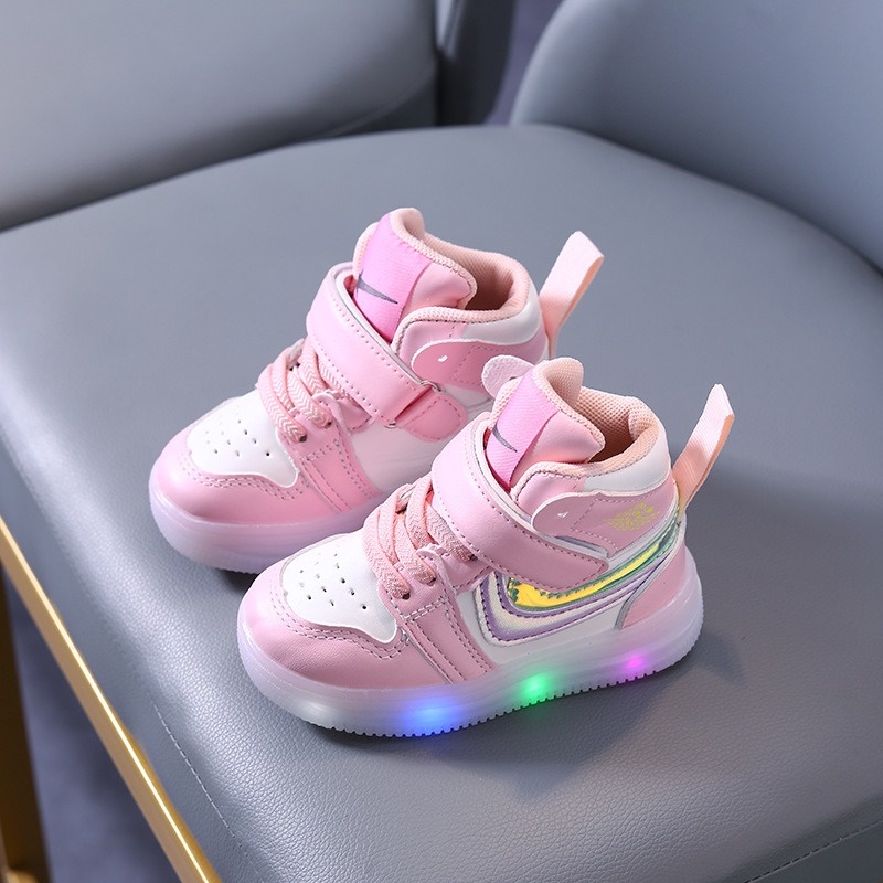 GLORYKIDZ SH2326 Sepatu LED Lampu Nyala Anak 1 Tahun - 5 Tahun Sepatu Sneakers Anak Laki Laki Perempuan Sepatu Sneaker Anak ringan fashion kasual Semi boot size 21 - 30