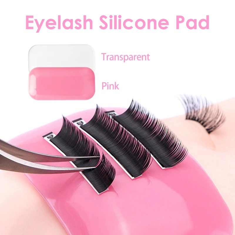 Eyelash Extension Silicone Pad/Rectangle Fake Lash Stand Tray/Stiker Dahi Tempat Bulu Mata/Grafting Gasket Pallet Tools/Alat Kecantikan Profesional