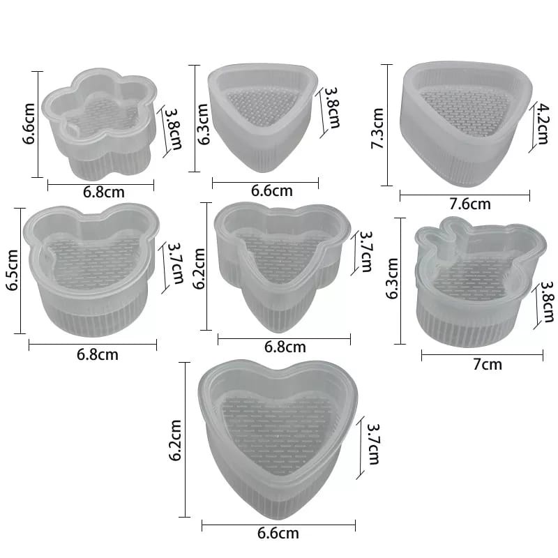 Cetakan Bento Onigiri Bekal Anak 7 in 1/CETAKAN NASI BENTO SUSHI ONIGIRI ANTI LENGKET CETAKAN KARAKTER RICEMOLDCetakan Nasi Bento Sushi 7in1/ Onigiri / Ball Press Maker Rolls Mold Anti Lengket Desain Kartun Jepang Untuk Dapur/ Cetakan Dekorasi Makanan ana