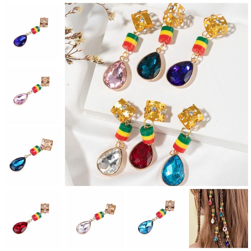 Mxbeauty Cincin Rambut Gesper Fasion Dekorasi Perhiasan Rambut Hollow Menjuntai Gimbal Emas Manik-Manik Untuk Wanita